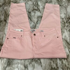 Nine West Light Soft Pink Straight Leg Gramercy Crop Jeans Summer Vacation Vibes